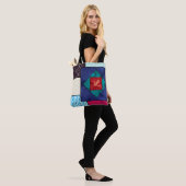 Patchwork Quilt Monogram Tote Bag (Op model)