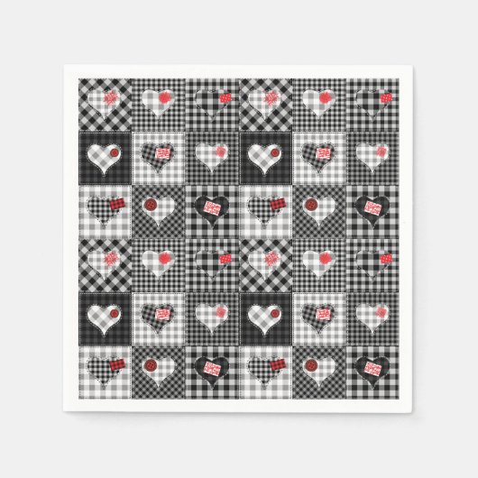 Patchwork Quilt Multicolored Gingham Servet (Voorkant)