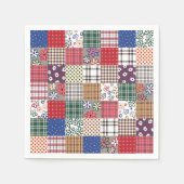 Patchwork Quilt Multicolored Gingham Servet (Voorkant)