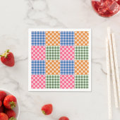 Patchwork Quilt Multicolored Gingham Servetten (Insitu)