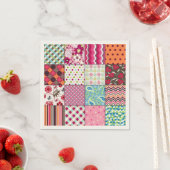 Patchwork Quilt Multicolored Gingham Servetten (Insitu)
