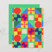 Patchwork Quilt Notitiekaartje (Voorkant / Achterkant)