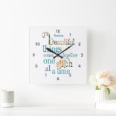 Patchwork Quilt One Stitch at A Time Vierkante Klok (Huis)