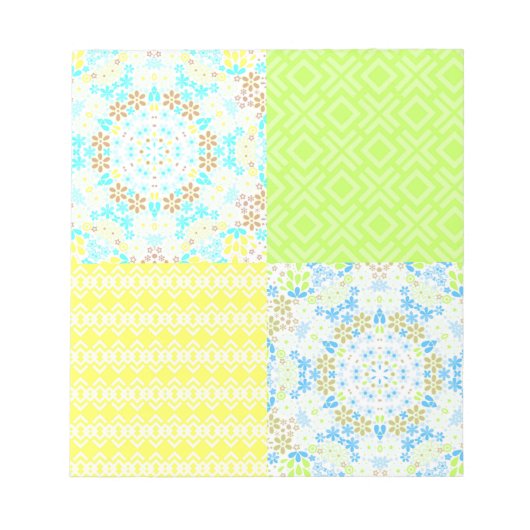 Patchwork quilt ornamental retro  florale ye notitieblok (Voorkant)