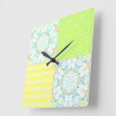 Patchwork quilt ornamental retro  florale ye vierkante klok (Hoek)