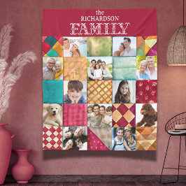 Patchwork Quilt Patroon 12 Foto Fleece Deken