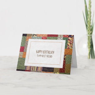 patchwork-quilt patroon voor de verjaardag van Fri Kaart