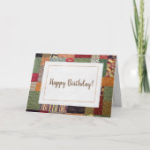 patchwork quilt patroon voor verjaardag kaart (Voorkant)