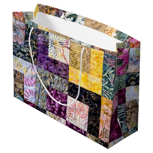 Patchwork Quilt Pattern Groot Cadeauzakje (Achterkant Gekanteld)