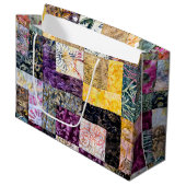Patchwork Quilt Pattern Groot Cadeauzakje (Voorkant Gekanteld)