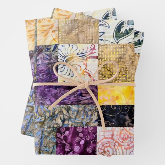 Patchwork Quilt Pattern Inpakpapier Vel (In situ)