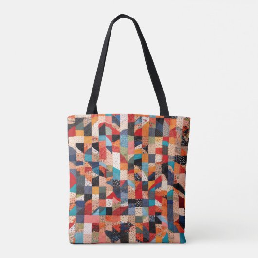 Patchwork Quilt Pattern Tote Bag (Achterkant)