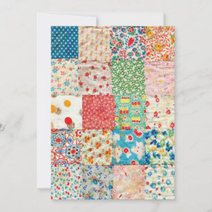patchwork Quilt Print Flat Card Kaart