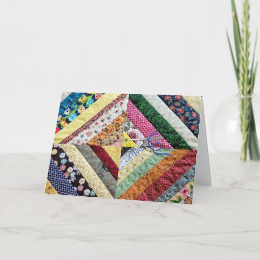 Patchwork Quilt Print Patroon voor Verjaardag Kaart (Voorkant)