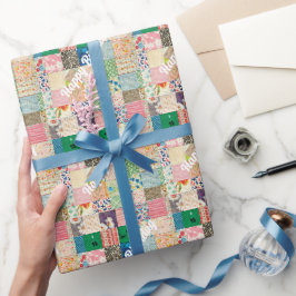 patchwork Quilt Print Wrapping Paper Cadeaupapier