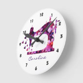 Patchwork Quilt Purple Sewing Machine Wall Clock Ronde Klok (Hoek)