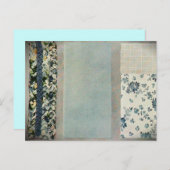 Patchwork Quilt Recipcard in Blue Briefkaart (Voorkant / Achterkant)