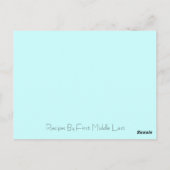 Patchwork Quilt Recipcard in Blue Briefkaart (Achterkant)