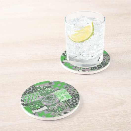 Patchwork Quilt Sandstone Onderzetter (Zijkant)