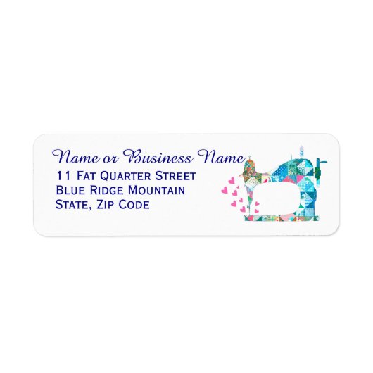 Patchwork Quilt Sewing Machine Etiket (Voorkant)