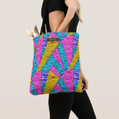 Patchwork Quilt Shapes Boho Trompe L'oeil Tote Bag (Dichtbij)