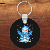 Patchwork Quilt Snowman Quilter Merry Christmas Pa Sleutelhanger (Voorkant)