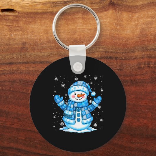 Patchwork Quilt Snowman Quilter Merry Christmas Pa Sleutelhanger (Voorkant)