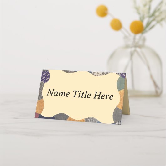 Patchwork quilt stof quilten materiaal patches plaatskaartje (Voorkant)