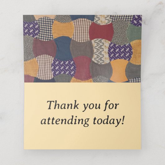 Patchwork quilt stof quilten materiaal patches plaatskaartje (Binnenkant ongevouwen)