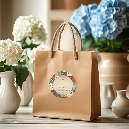  Patchwork Quilt van/naar Kerst Ronde Sticker