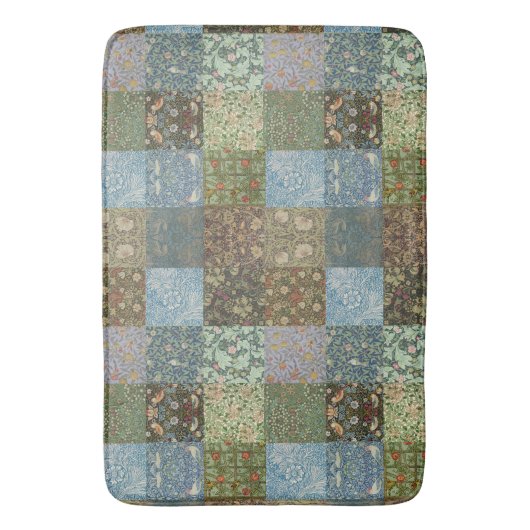 Patchwork Quilt William Morris Pattern Badmat (Voorkant Verticaal)
