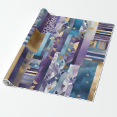 patchwork quilt wrapping paper cadeaupapier (Uitgerold)