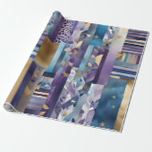 patchwork quilt wrapping paper cadeaupapier (Uitgerold)