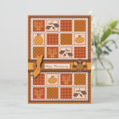 Patchwork Quilted-look-Thanksgiving Kaart (Staand voorkant)
