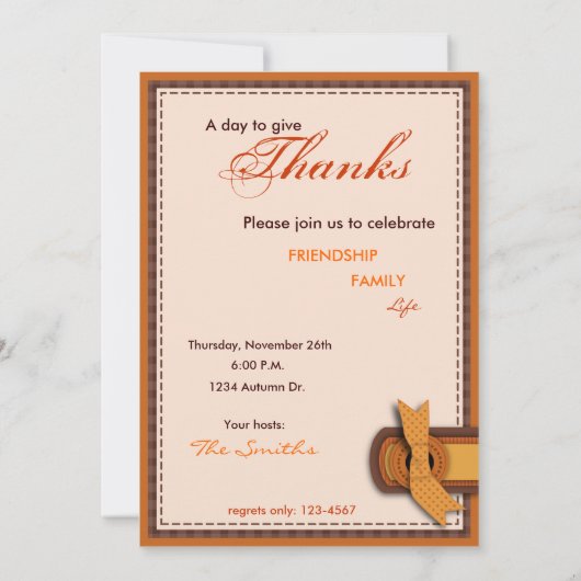 Patchwork Quilted-look-Thanksgiving Kaart (Achterkant)