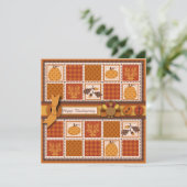 Patchwork Quilted-look-Thanksgiving Kaart (Staand voorkant)