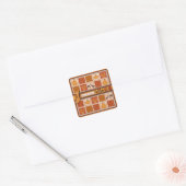 Patchwork Quilted-look Thanksgiving Vierkante Sticker (Envelop)