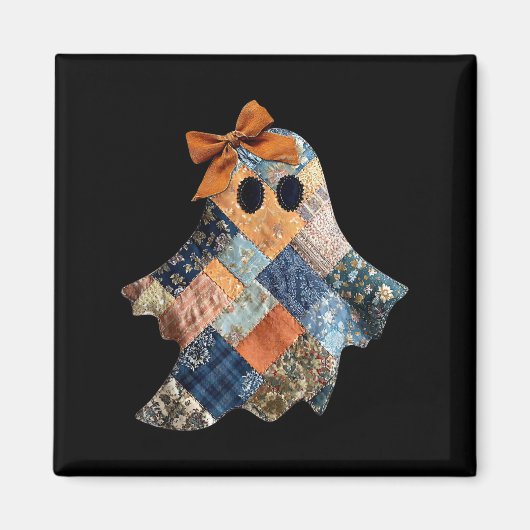 Patchwork Quilter Herfst Ghost Bow Quilt Block Aut Magneet (Voorkant)