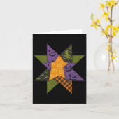 Patchwork Quilting Block Sterrenpatroon Halloween  Kaart (Gele Bloem)