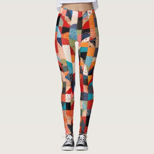 Patchwork Quiltontwerp Leggings (Voorkant)