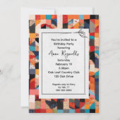 Patchwork Quiltpatroon met naald verjaardagsfeestj Kaart (Voorkant)