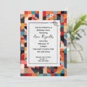 Patchwork Quiltpatroon met naald verjaardagsfeestj Kaart (Staand voorkant)