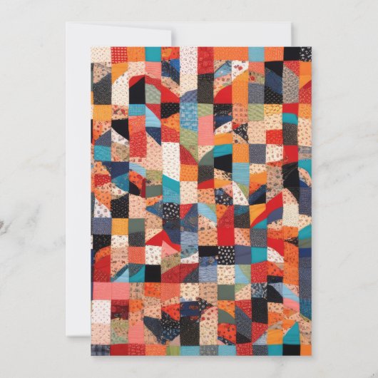 Patchwork Quiltpatroon met naald verjaardagsfeestj Kaart (Achterkant)