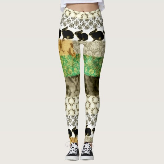 Patchwork Rabbits Leggings (Voorkant)
