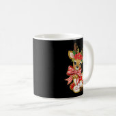 Patchwork Reindeer Preppy Girly Christmas Xmas Hol Koffiemok (Voorkant rechts)