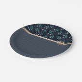 Patchwork, Retro, blau Papieren Bordje (Gekanteld)