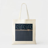 Patchwork, retro, blauw tote bag (Voorkant)