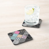 Patchwork retro kleuren patchwork quilting bier onderzetter (Rechterzijde)