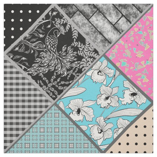 Patchwork retro  kleuren patchwork quilting stof (Swatch)