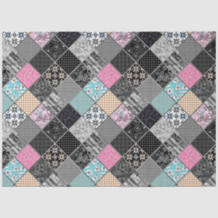 Patchwork retro kleuren patchwork quilting tissuepapier